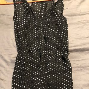 Polka dot button up blouse